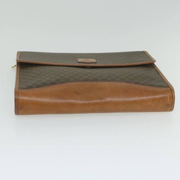 CELINE Macadam Canvas Clutch Bag PVC Leather Brown Auth 63592 - Picture 7 of 16